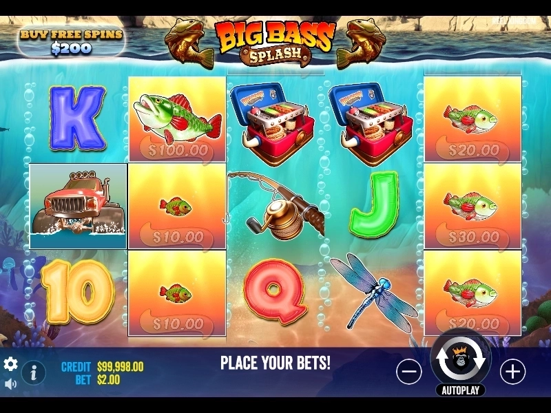 Big Bass Splash scatter symbols triggering the free spins bonus round